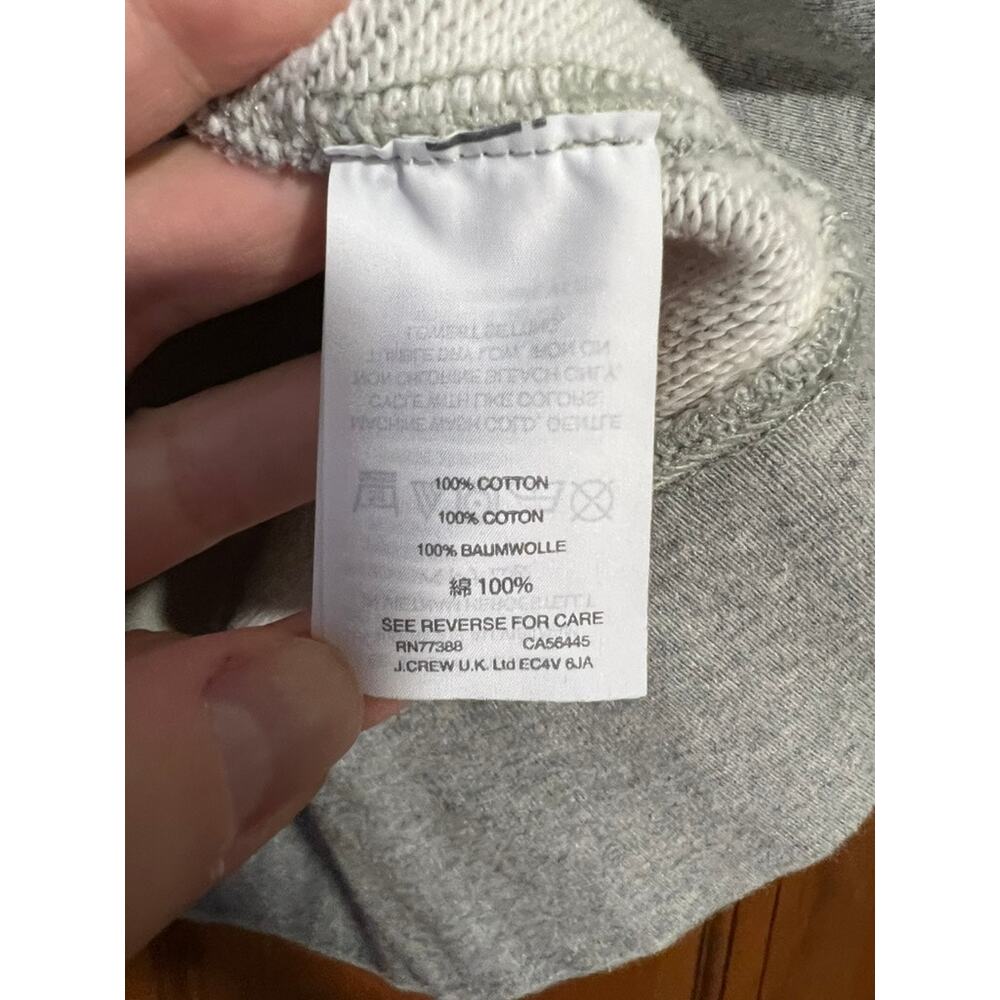 J. Crew Women's Asymmetrical Ruffle Crewneck Sweatshirt in Light Grey Size XL - Picture 7 of 10